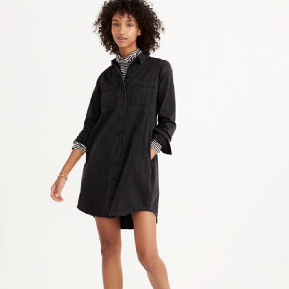 Madewell black denim dress